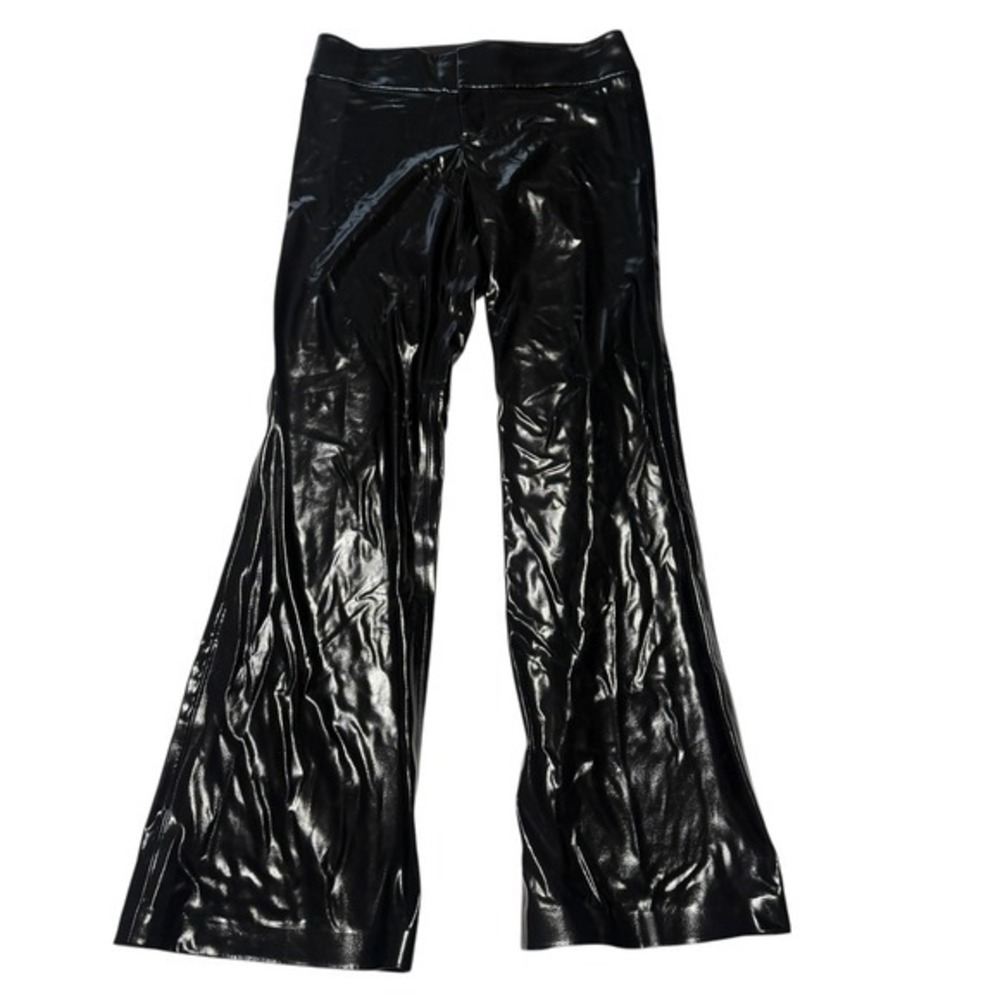 Alice + Olivia Dylan Black Faux Leather Wide Leg Pants CC209J04113 Size 12